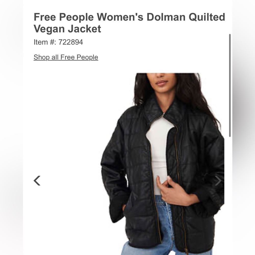 Free People Dolman Quilted Vegan Leather Jacket